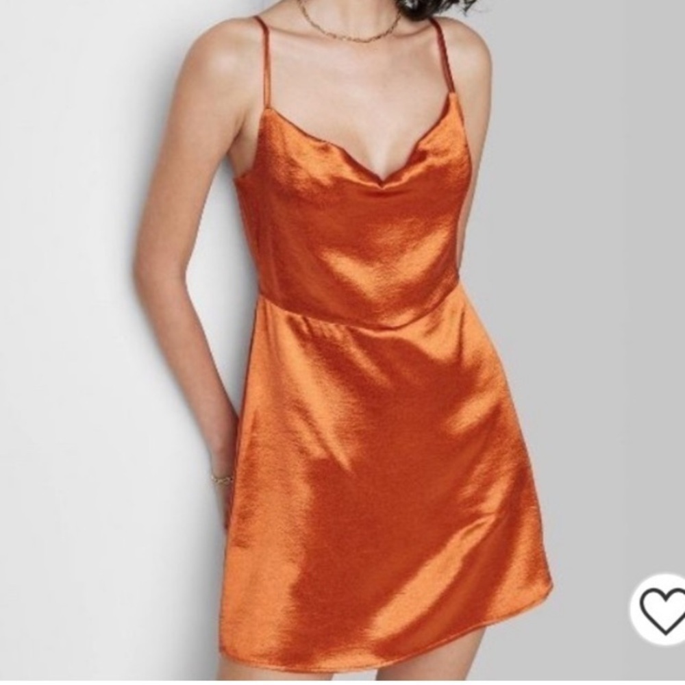 WILFRED rust satin mini DRESS
